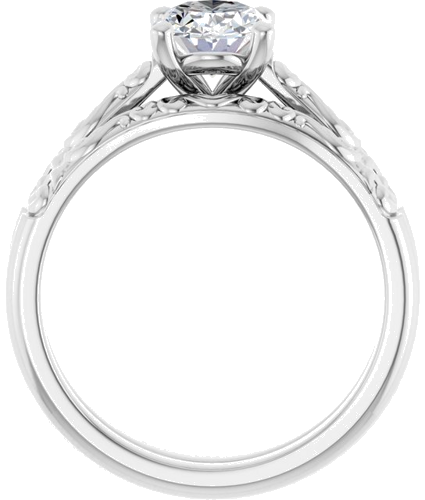 Sužadėtuvių Žiedas „Solitaire“ 585 Baltojo Aukso Oval 8mm x 6mm (5)