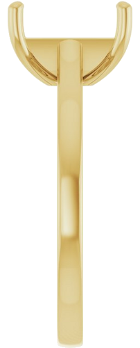 14K Yellow  9x7 mm Emerald Solitaire Engagement Ring Mounting (4)