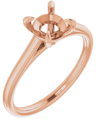 14K Rose  6.5 mm Round Solitaire Engagement Ring Mounting (1)