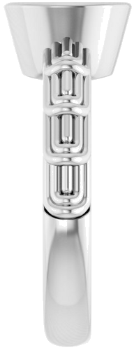 14K White 8 mm Round Solitaire Engagement Ring Mounting (4)