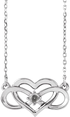 14K White Accented Infinity-Inspired Heart 16-18  Necklace Mounting (1)