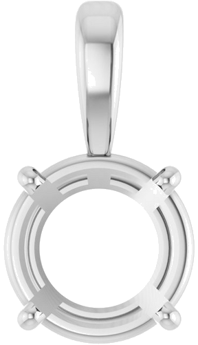 18K White 8 mm Round 4-Prong Pendant Mounting (1)