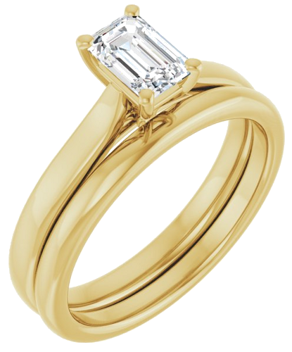 10K Yellow 6x4 mm Emerald Engagement Ring Mounting (6)