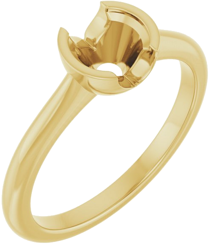 Sužadėtuvių Žiedas „Half Bezel Solitaire“ 585 Geltonojo Aukso Round 5.8mm (1)