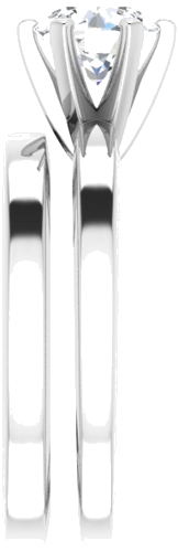 Sužadėtuvių Žiedas „Solitaire“ 585 Baltojo Aukso Round 6.5mm (9)