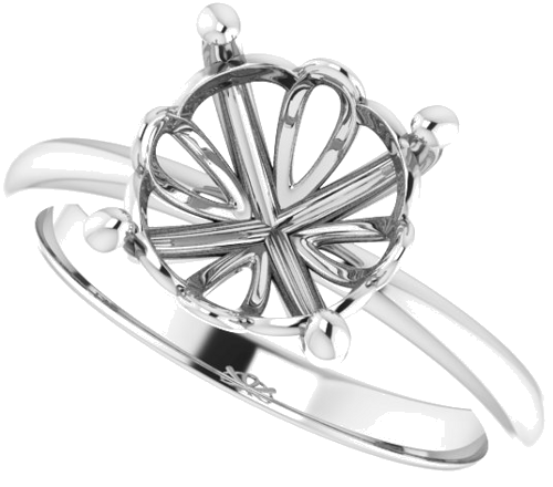 Sužadėtuvių Žiedas „Solitaire“ 585 Baltojo Aukso Round 9.4mm (5)