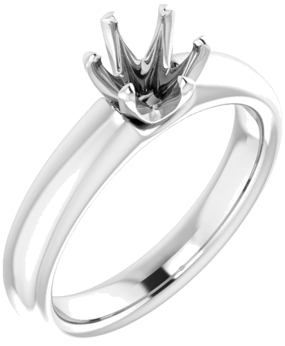 Sužadėtuvių Žiedas „Solitaire“ 585 Baltojo Aukso Round 6mm (1)