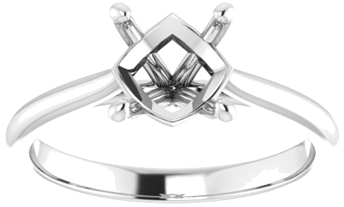 14K White 7.4 mm Round Solitaire Engagement Ring Mounting (3)