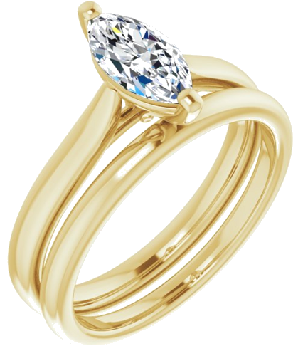 Sužadėtuvių Žiedas 14k yellow gold Marquise 9mm x 4.5mm (6)