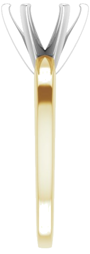 14K Yellow White 8.2 mm Round Solitaire Engagement Ring Mounting (4)