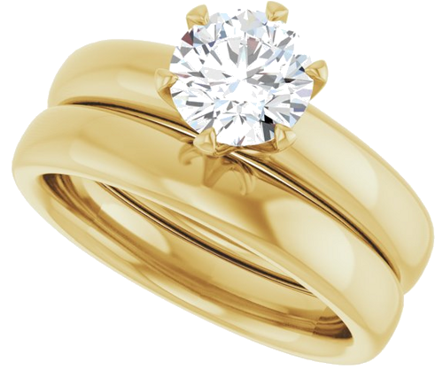 14K Yellow 6.5 mm Round Engagement Ring Mounting (10)