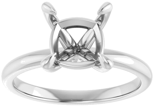 Sužadėtuvių Žiedas „Solitaire“ 585 Baltojo Aukso Cushion 8mm (3)