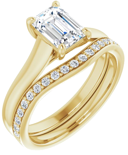 Sužadėtuvių Žiedas „Solitaire“ 585 Geltonojo Aukso Emerald 7mm x 5mm (6)