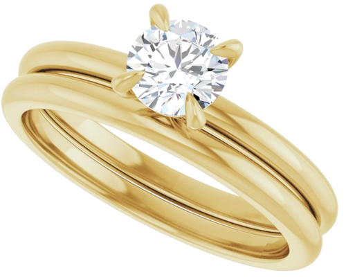 14K Yellow  5.2 mm Round Solitaire Engagement Ring Mounting (10)
