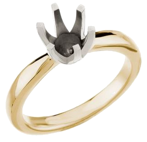 Sužadėtuvių Žiedas „Tall Solstice Solitaire®“ 585 Baltojo Ir Geltonojo Aukso Round 6.5mm (1)