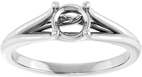 Sužadėtuvių Žiedas „Solitaire“ 585 Baltojo Aukso Round 5.2mm (3)