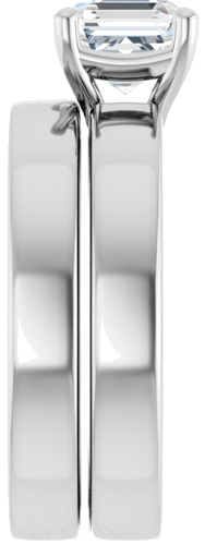 Continuum Sterling Silver 6 mm Asscher Solitaire Engagement Ring Mounting (9)