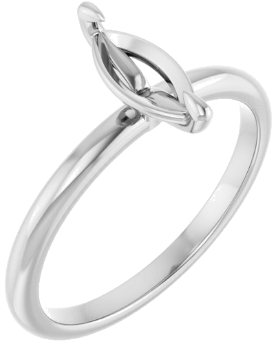 Sužadėtuvių Žiedas „Solitaire“ 585 Baltojo Aukso Marquise 9mm x 4.5mm (1)