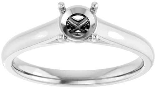 Sužadėtuvių Žiedas „Solitaire“ 585 Baltojo Aukso Round 5.2mm (3)