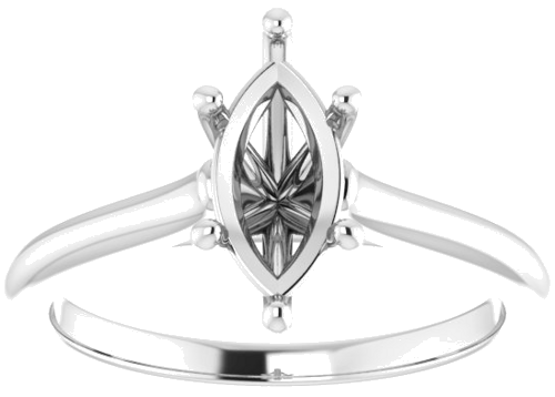 Sužadėtuvių Žiedas „Solitaire“ 585 Baltojo Aukso Marquise 10mm x 5mm (3)