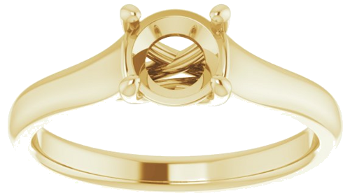 14K Yellow 6 mm Round Solitaire Engagement Ring Mounting (3)