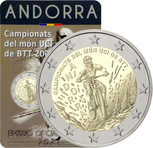 2024 Andorra 2 Euro BU Coin for the Mountain Biking Championship (1)