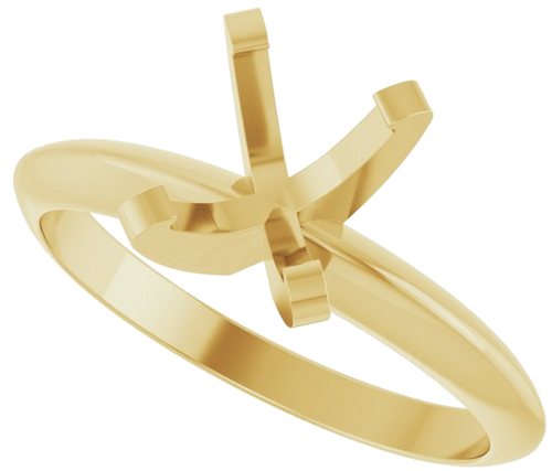 14K Yellow 8x6 mm Oval Solitaire Engagement Ring Mounting (5)