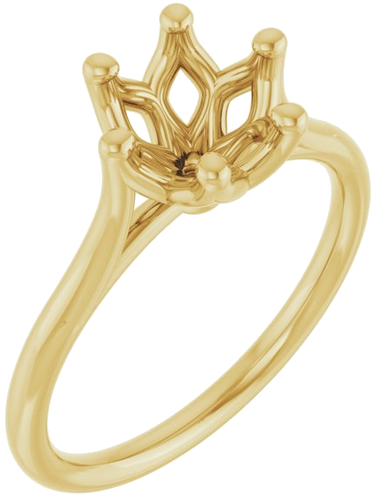 14K Yellow 7.4 mm Round Engagement Ring Mounting (1)
