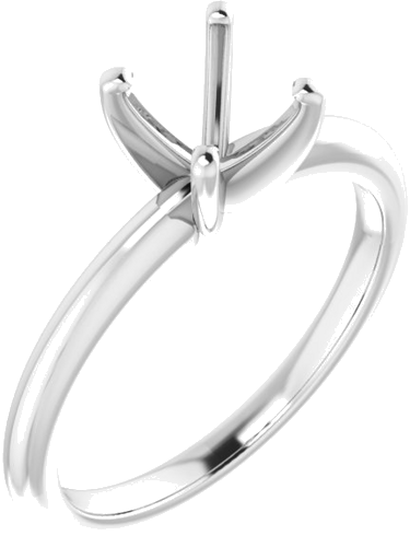 Sužadėtuvių Žiedas „Solitaire“ 585 Baltojo Aukso Square 5mm (1)