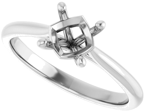 Platinum 6.5 mm Round Solitaire Engagement Ring Mounting (5)