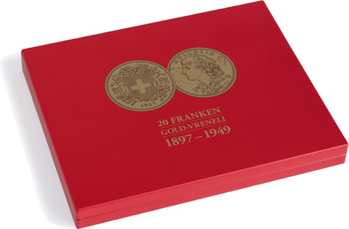 Box  for 28 pcs. x 20 francs Swiss Helvetia (Vreneli) gold coins in capsules (1)