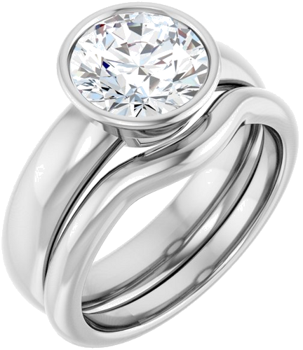 14K White 8.2 mm Round Engagement Ring Mounting (6)