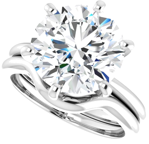 Sužadėtuvių Žiedas „Solitaire“ 585 Baltojo Aukso Round 11mm (10)