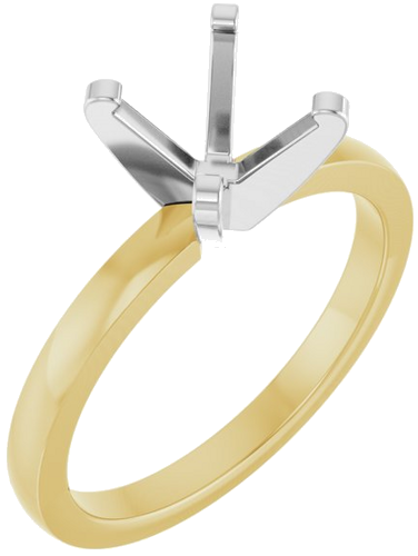 Sužadėtuvių Žiedas „Solitaire“ 585 Baltojo Ir Geltonojo Aukso Round 7.6mm (1)