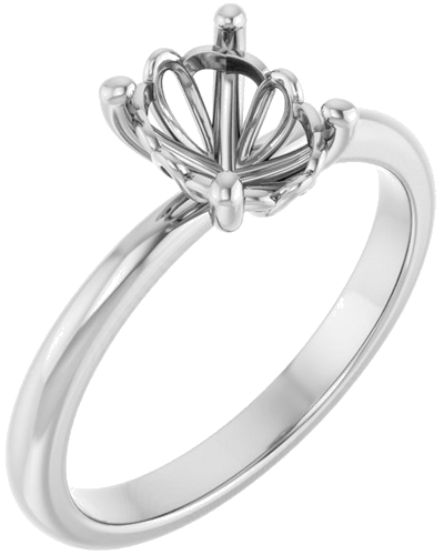 Sužadėtuvių Žiedas „Solitaire“ 585 Baltojo Aukso Oval 8mm x 6mm (1)