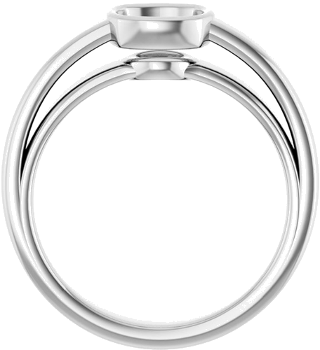 Sužadėtuvių Žiedas „Bezel-Set Solitaire“ 14k white gold Cushion 6mm (2)