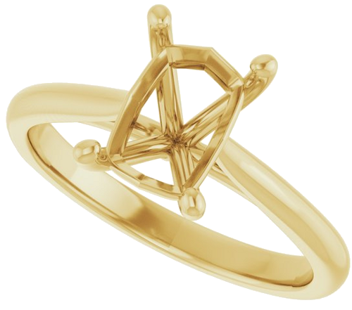 Sužadėtuvių Žiedas „Solitaire“ 585 Geltonojo Aukso Emerald 8mm x 6mm (5)