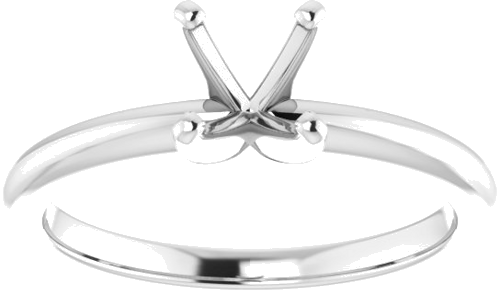 18K White  6 mm Round Solitaire Engagement Ring Mounting (3)