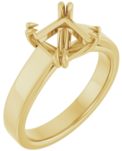 14K Yellow 7x7 mm Square Engagement Ring Mounting (1)