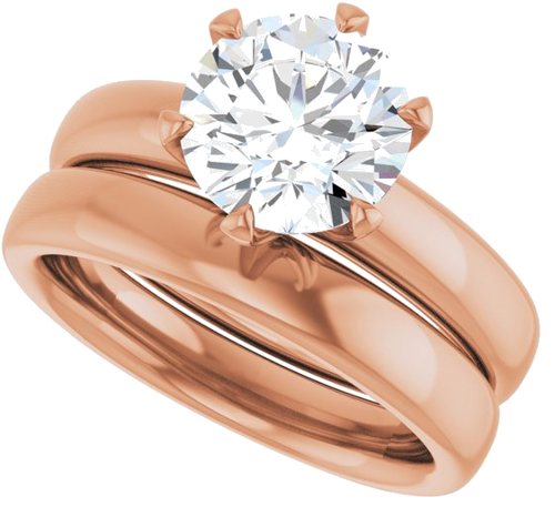 18K Rose 8.2 mm Round Engagement Ring Mounting (10)