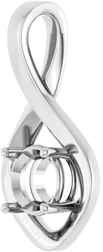 14K White 6.5 mm Round Pendant Mounting (2)