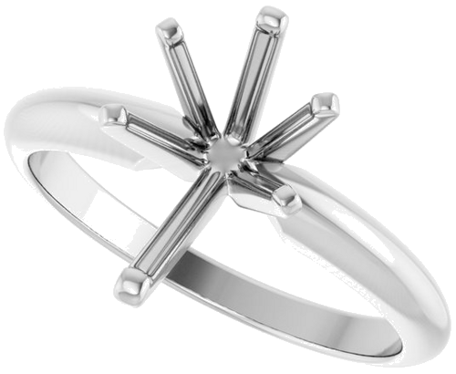 14K White 10.5x6.5 mm Pear 6-Prong Ring Mounting (5)