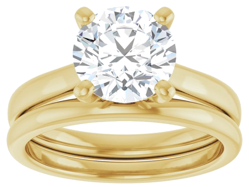 14K Yellow 8 mm Round Engagement Ring Mounting (8)