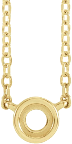 14K Yellow 5.7 mm Round Rose-Cut Bezel-Set 18  Necklace Mounting (1)