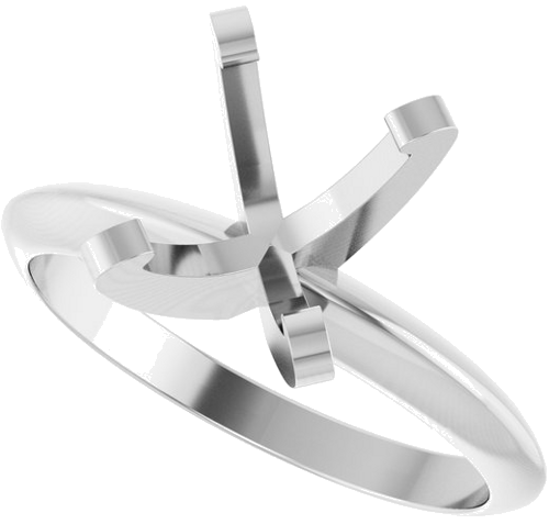 Platinum 9x7 mm Oval Solitaire Engagement Ring Mounting (5)