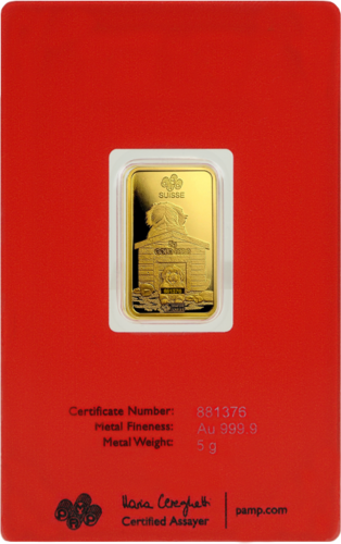 5 g Investment Gold Bar Year of the Dog PAMP (3)