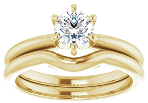 Sužadėtuvių Žiedas „Solitaire“ 585 Geltonojo Aukso Round 5.2mm (8)