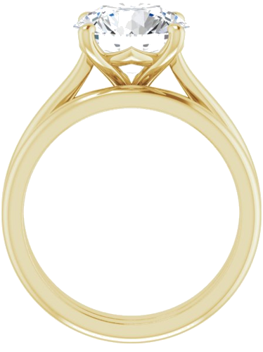 14K Yellow 9.4 mm Round Solitaire Engagement Ring Mounting (7)