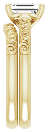 14K Yellow 7x5 mm Emerald Solitaire Engagement Ring Mounting (7)