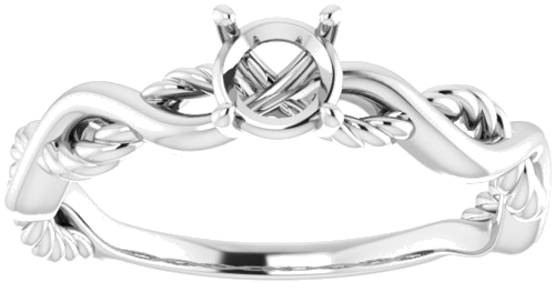 Sužadėtuvių Žiedas „Infinity-Inspired“ 585 Baltojo Aukso Round 4.8mm (3)